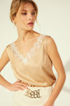 Picture of New top in viscose with lace BEIGE