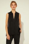 Picture of Sleeveless blouse in viscose satin BLACK