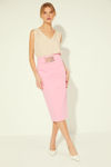 Ψηλόμεση Pencil φούστα σε εξαιρετική βαμβακερή καπαρντίνα ροζ