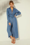 Picture of Shirt dress in washed denim INDIGO