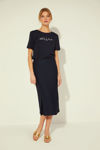 Picture of Midi skirt in very good quality cotton boucle BLUE