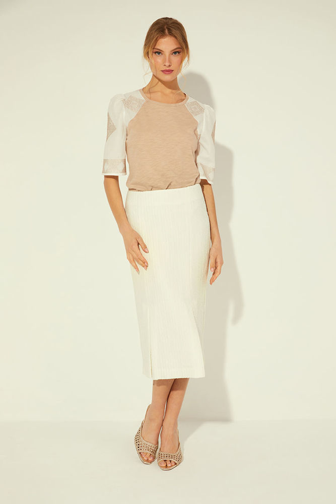 Picture of Midi skirt in very good quality cotton boucle VANILIA