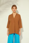 Picture of Blouse in matte viscose BROWN