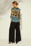 Picture of Viscose printed blouse with V neck MINT