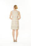 Picture of A-line dress in embroidered linen fabric BEIGE