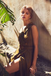 Picture of Feminine cross dress with lapel collar OLIVE