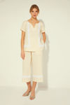 Picture of Linen cool straight-line blouse VANILIA