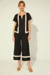 Picture of Linen cool straight-line blouse BLACK
