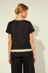 Picture of Linen cool straight-line blouse BLACK