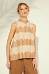 Picture of Blouse in embroidered linen BROWN