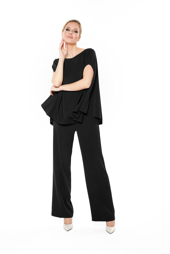 Picture of Handkerchief blouse in fine crepe BLACK