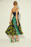 Picture of Printed cotton skirt with belted high waist BLUE