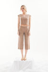 Picture of Cropped silk top with short japone sleeves BRONZE
