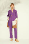 Picture of Linen tunic with curved cuts per color MAUVE