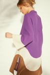 Picture of Linen tunic with curved cuts per color MAUVE