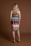 Picture of Dress in printed crepe ORANGE