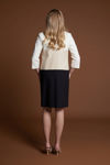 Picture of Elegant three colored coat whit horizontal cuts BEIGE