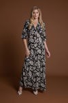 Picture of Black and white print maxi dress BEIGE