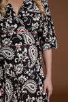 Maxi φόρεμα κλος σε ασπρόμαυρο paisley print μπεζ