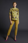 Picture of Printed satin blouse with japone sleeves YELLOW