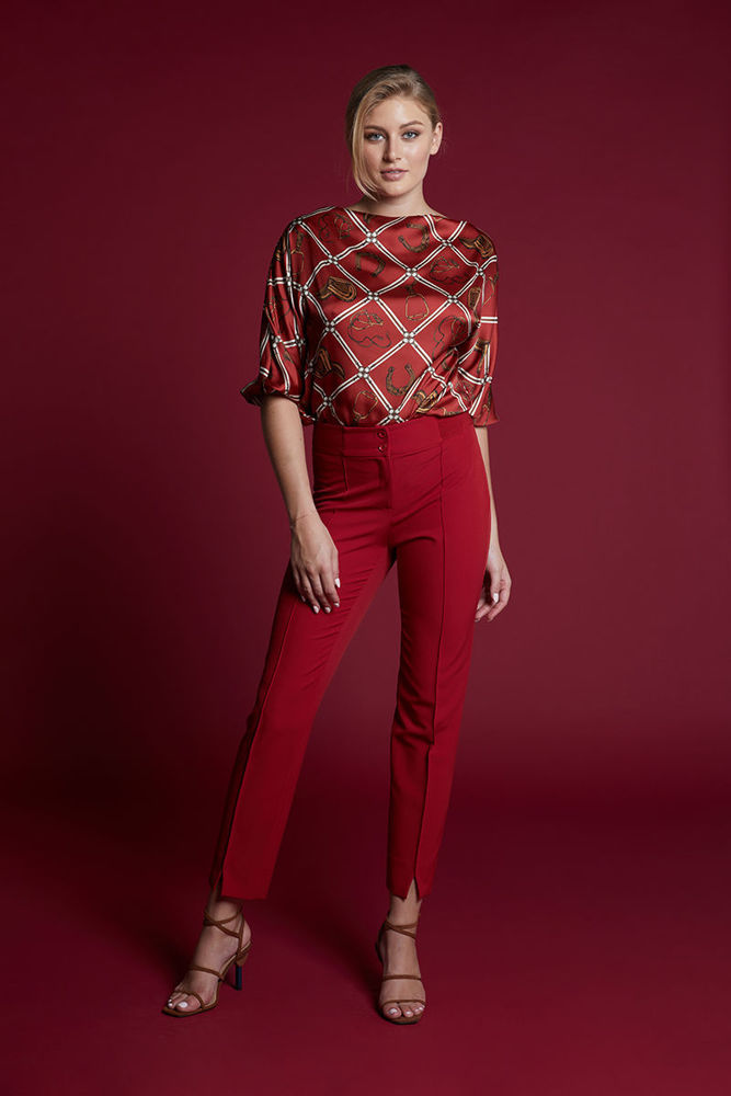 Picture of New BELLA P. pants in crepe elastic RED