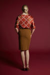 Picture of Skirt with basque and side slits TABAC