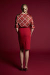 Picture of Skirt with basque and side slits RED