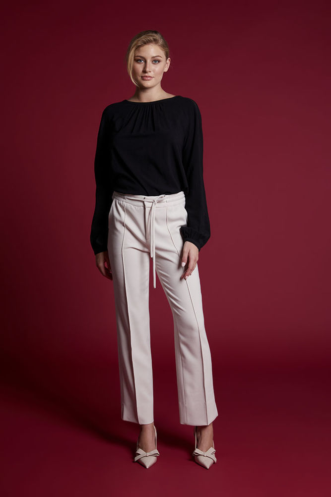Picture of Straight-leg trousers in crepe stretch VANILIA