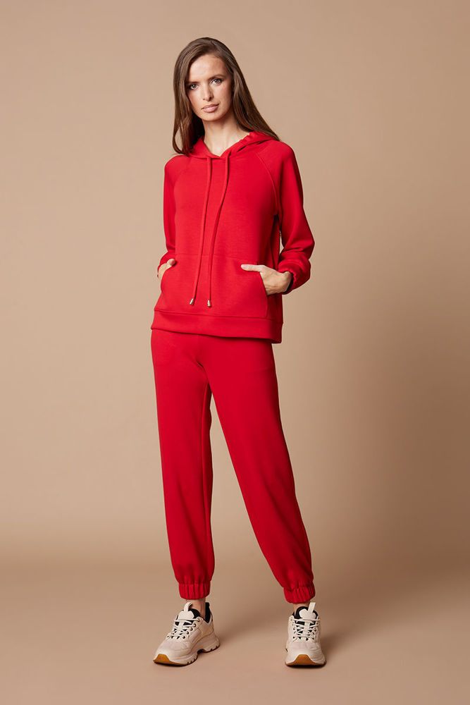 Picture of Tracksuit top with hood and outer pocket RED