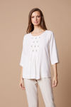 Picture of V-neck blouse in a lovely fabric ECRU