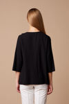 Picture of V-neck blouse in a lovely fabric BLACK