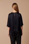 Picture of V-neck viscose jacquard blouse BLACK