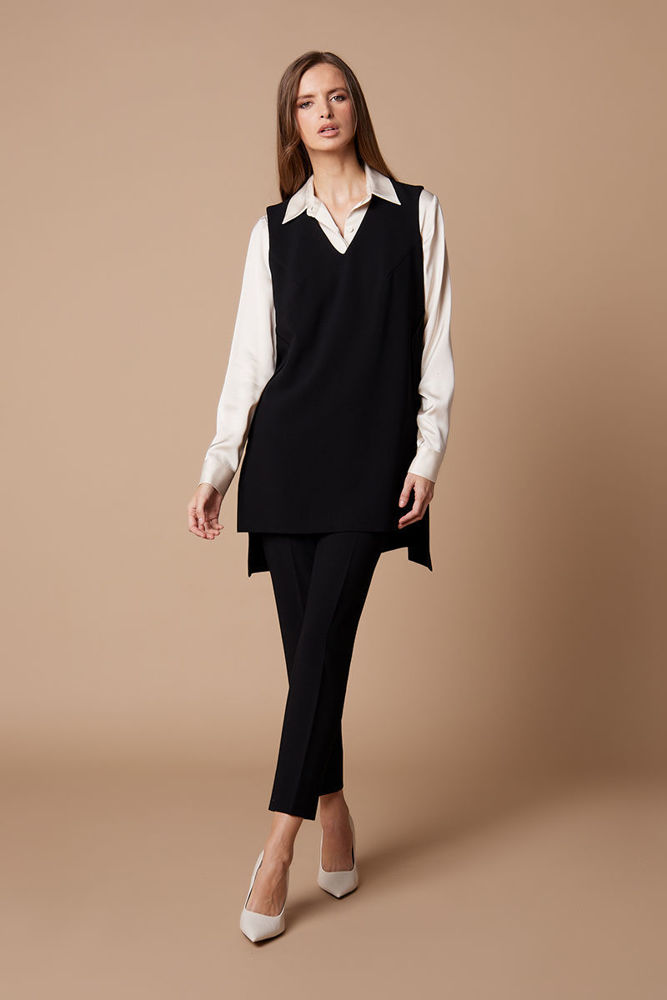 Picture of Cardigan in high-quality crepe BLACK