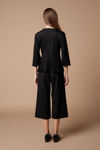 Picture of Blouse with pleats in suede elastic BLACK