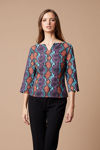Picture of Stylized top in snakeskin print stretch crepe EKAI