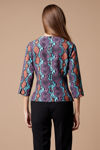 Picture of Stylized top in snakeskin print stretch crepe EKAI