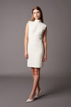 Picture of Stylized dress with stand-up collar BEIGE