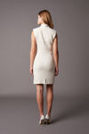 Picture of Stylized dress with stand-up collar BEIGE