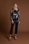 Picture of Viscose printed blouse with linear patterns CIGAR