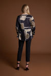 Picture of Viscose printed blouse with linear patterns CIGAR