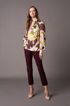 Picture of Satin blouse in special print OLIVE