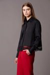 Picture of Cropped shirt in cotton fabric BLACK