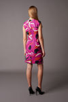 Picture of Dress stylized with accented raws FUCHIA