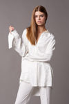 Picture of Oversized jacquard floral viscose shirt ECRU