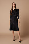 Picture of Lovely feminine camisole dress in suede elastic BLACK