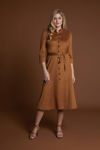Picture of Lovely feminine camisole dress in suede elastic TABAC