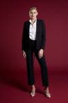 Picture of New one button jacket in jacquard stretch fabric BLACK