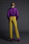 Picture of Straight-leg trousers in jacquard stretch fabric OCHRA
