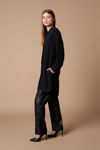 Picture of Long shirt in fine fine crepe BLACK