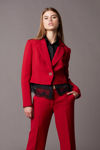 Picture of Cropped cardigan in heavy crepe RED